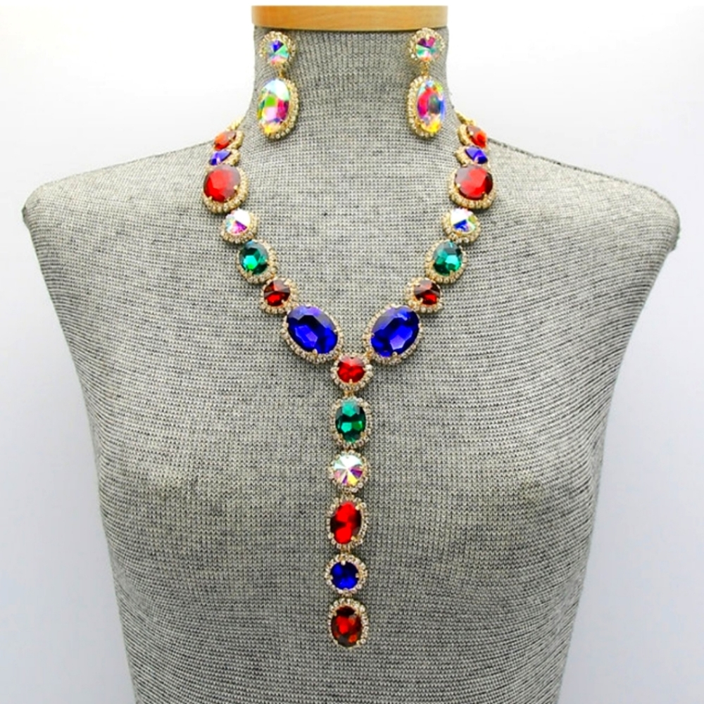 CHARMED Dripping necklace crystals diamond look rhinestone.